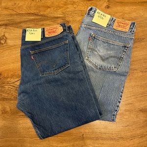Levi's 550 Relaxed Fit & 501 Classic Fit Denim Jeans Mens Size 42 x 30